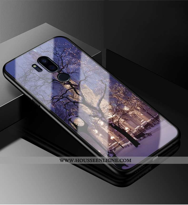 Coque Lg G7 Thinq Protection Verre Tendance Étui Personnalité Dessin Animé Incassable Blanche