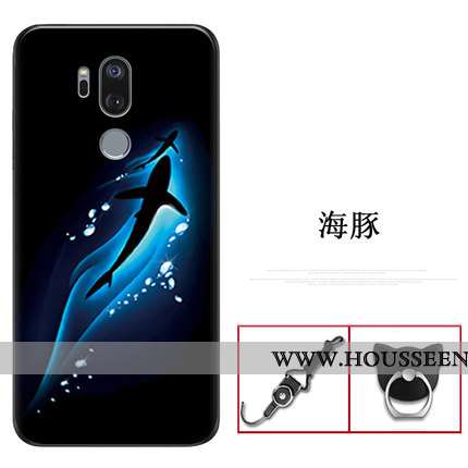 Coque Lg G7 Thinq Transparent Ultra Incassable Protection Étui Bleu Marin Fluide Doux Bleu Foncé