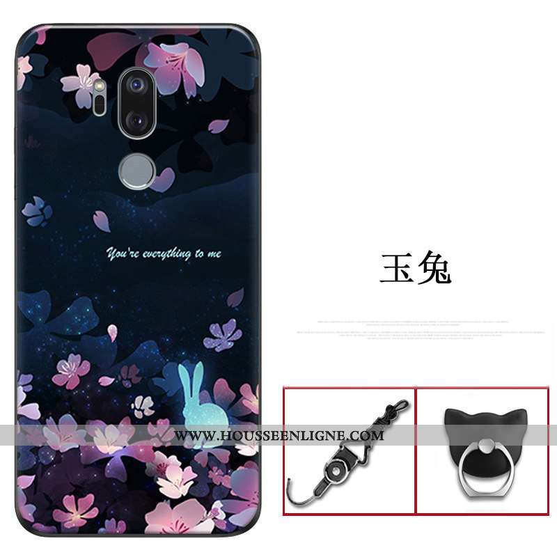 Coque Lg G7 Thinq Transparent Ultra Incassable Protection Étui Bleu Marin Fluide Doux Bleu Foncé