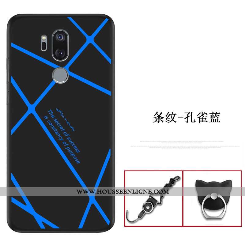 Coque Lg G7 Thinq Transparent Ultra Incassable Protection Étui Bleu Marin Fluide Doux Bleu Foncé
