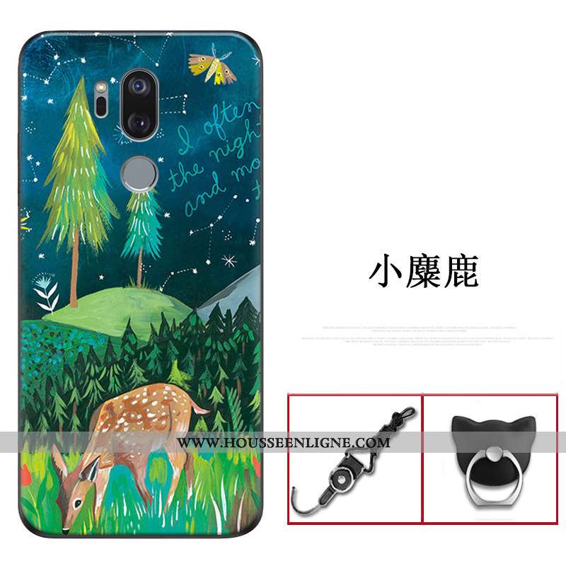 Coque Lg G7 Thinq Transparent Ultra Incassable Protection Étui Bleu Marin Fluide Doux Bleu Foncé