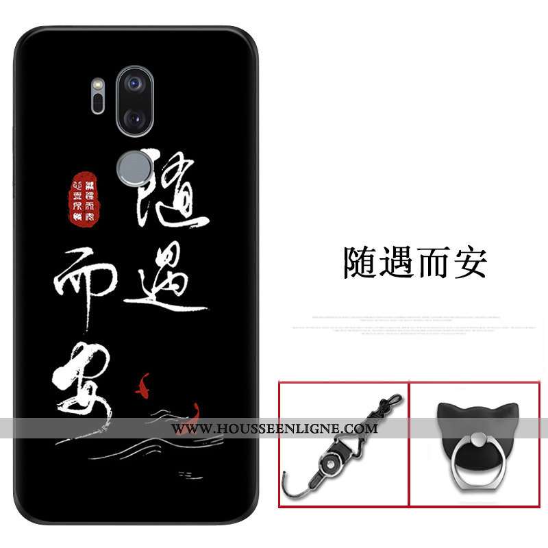 Coque Lg G7 Thinq Transparent Ultra Incassable Protection Étui Bleu Marin Fluide Doux Bleu Foncé