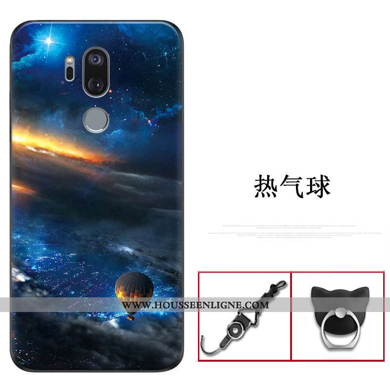 Coque Lg G7 Thinq Transparent Ultra Incassable Protection Étui Bleu Marin Fluide Doux Bleu Foncé