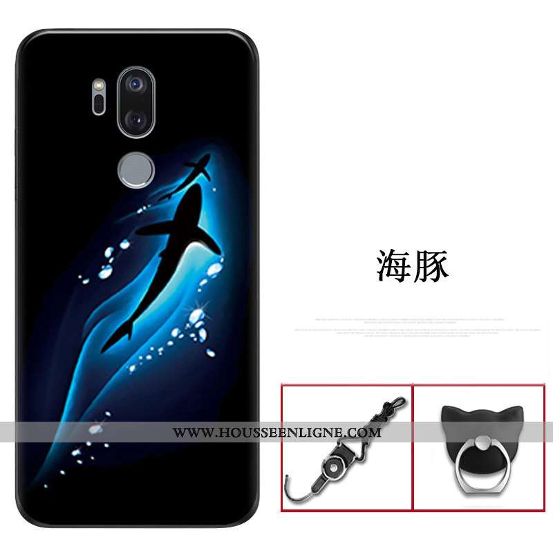 Coque Lg G7 Thinq Transparent Ultra Incassable Protection Étui Bleu Marin Fluide Doux Bleu Foncé