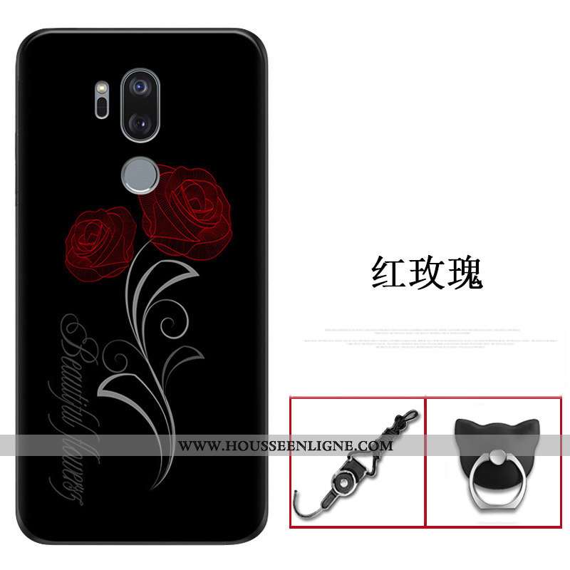 Coque Lg G7 Thinq Transparent Ultra Incassable Protection Étui Bleu Marin Fluide Doux Bleu Foncé