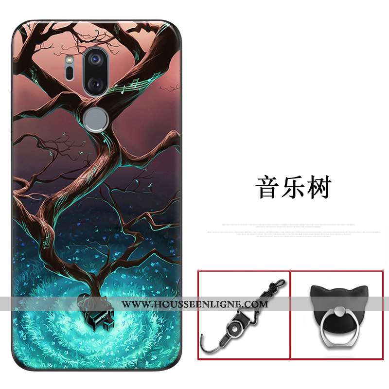 Coque Lg G7 Thinq Transparent Ultra Incassable Protection Étui Bleu Marin Fluide Doux Bleu Foncé