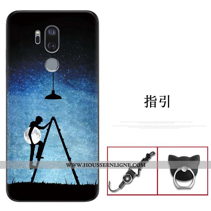 Coque Lg G7 Thinq Transparent Ultra Incassable Protection Étui Bleu Marin Fluide Doux Bleu Foncé