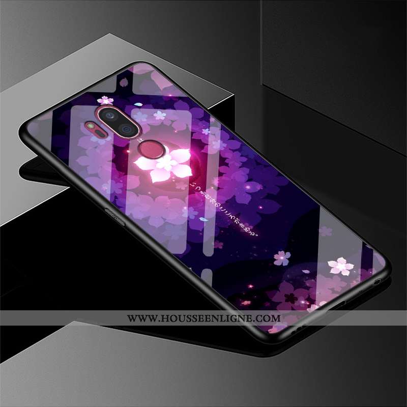 Coque Lg G7 Thinq Verre Personnalité Tendance Fluide Doux Étui Mode Violet