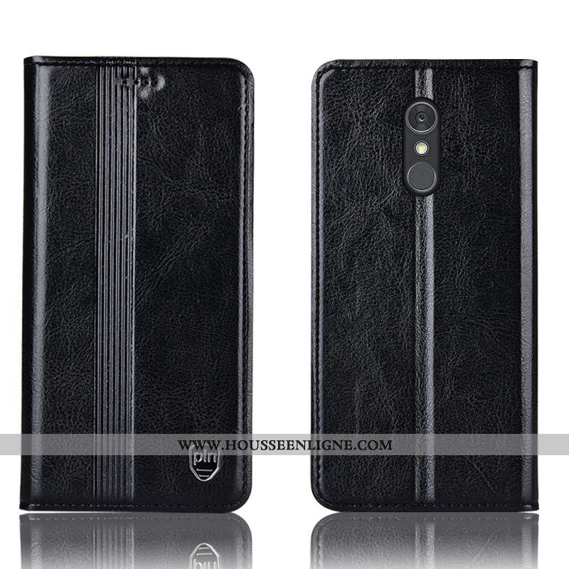 Coque Lg Q Stylus Cuir Véritable Protection Rouge Téléphone Portable Étui Housse