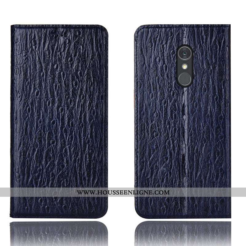 Coque Lg Q Stylus Modèle Fleurie Protection Incassable Étui Cuir Véritable Oiseau Noir