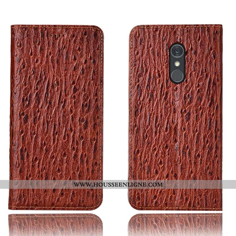 Coque Lg Q Stylus Modèle Fleurie Protection Incassable Étui Cuir Véritable Oiseau Noir