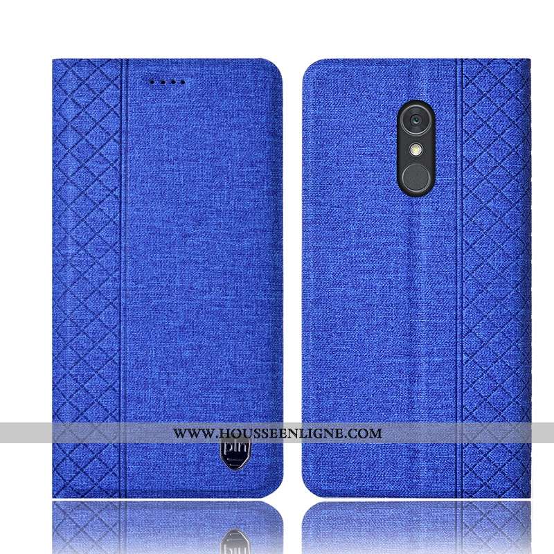 Coque Lg Q Stylus Protection Cuir Étui Incassable Téléphone Portable Lin Rose