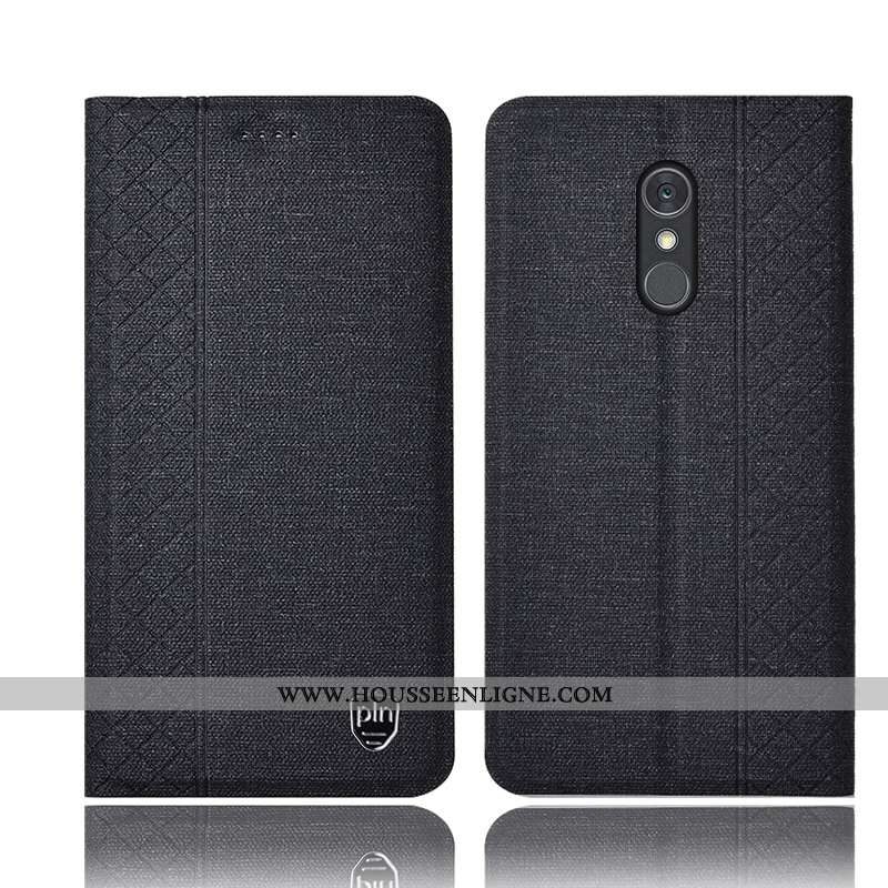 Coque Lg Q Stylus Protection Cuir Étui Incassable Téléphone Portable Lin Rose