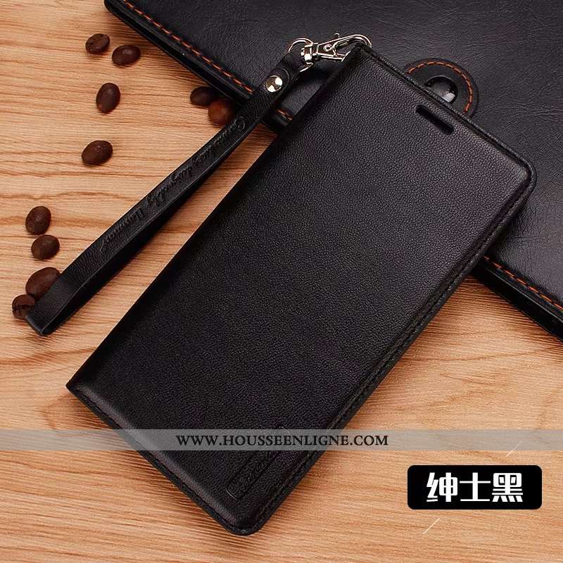 Coque Lg Q6 Cuir Fluide Doux Housse Noir Étui Téléphone Portable