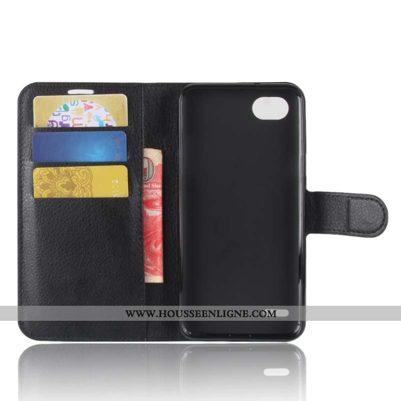 Coque Lg Q6 Cuir Protection Housse Étui Incassable Téléphone Portable Noir