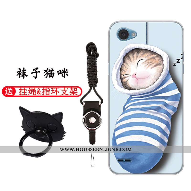 Coque Lg Q6 Dessin Animé Charmant Personnalité Téléphone Portable Protection Silicone Étui Blanche