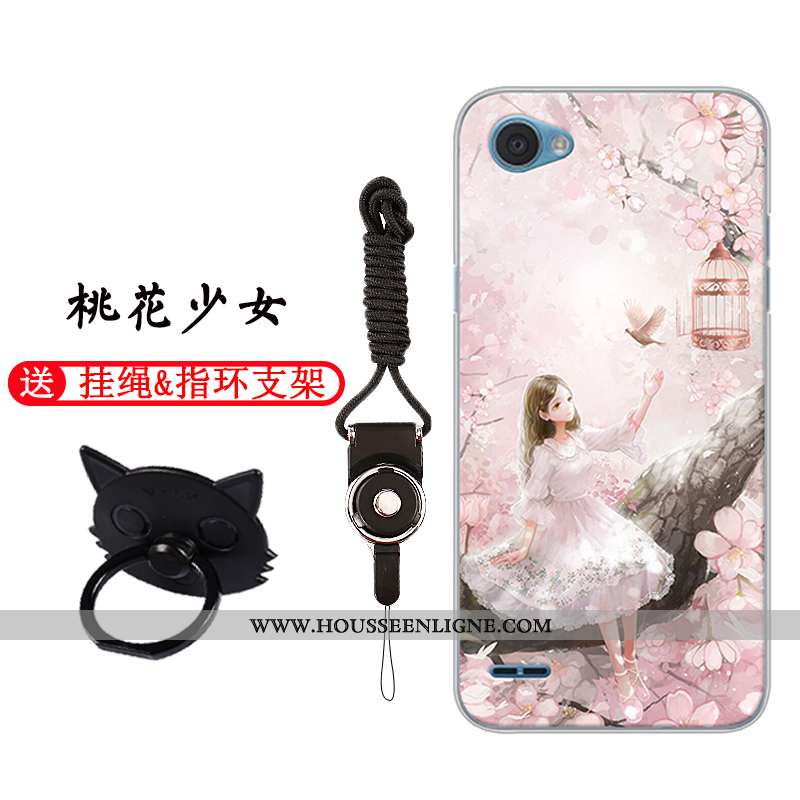 Coque Lg Q6 Dessin Animé Charmant Personnalité Téléphone Portable Protection Silicone Étui Blanche