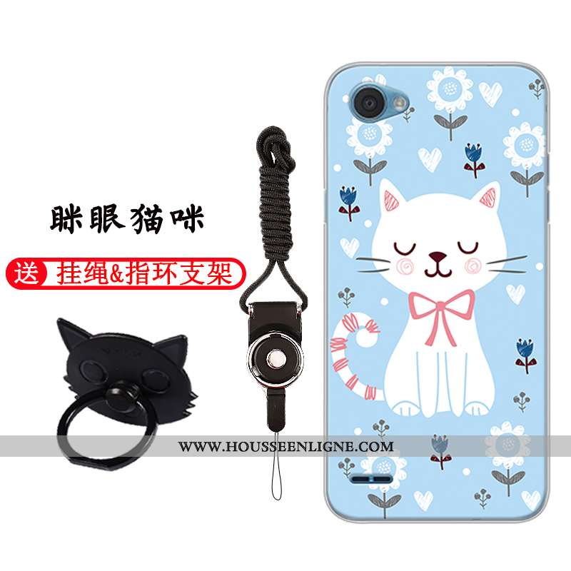 Coque Lg Q6 Dessin Animé Charmant Personnalité Téléphone Portable Protection Silicone Étui Blanche