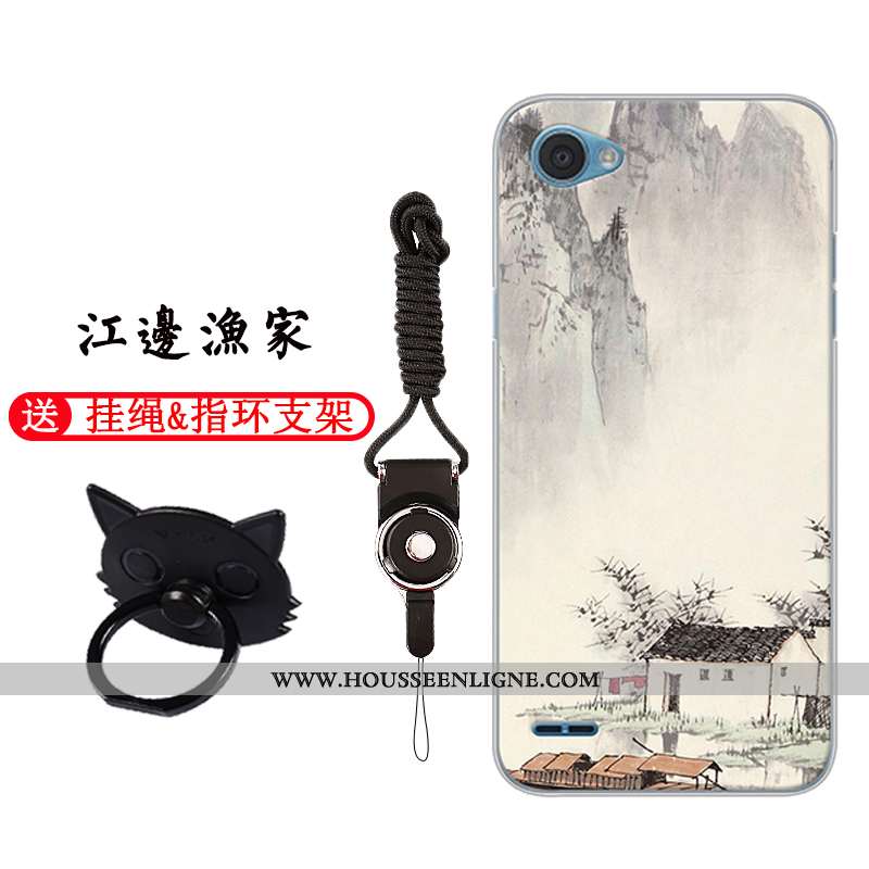 Coque Lg Q6 Dessin Animé Charmant Personnalité Téléphone Portable Protection Silicone Étui Blanche