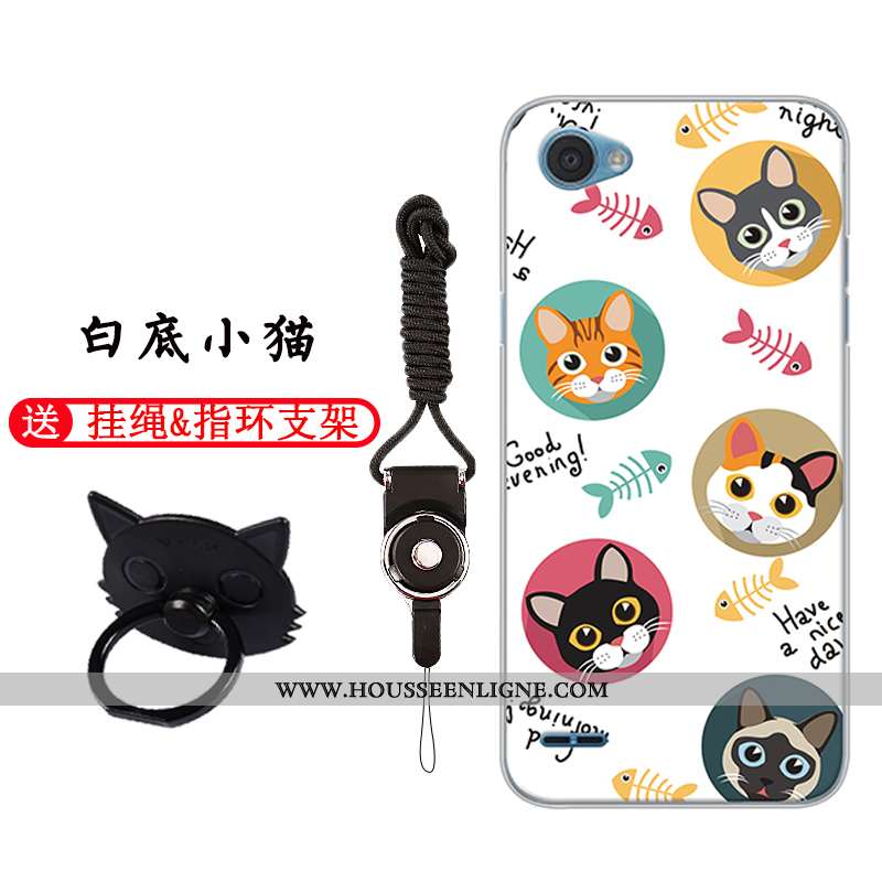 Coque Lg Q6 Dessin Animé Charmant Personnalité Téléphone Portable Protection Silicone Étui Blanche
