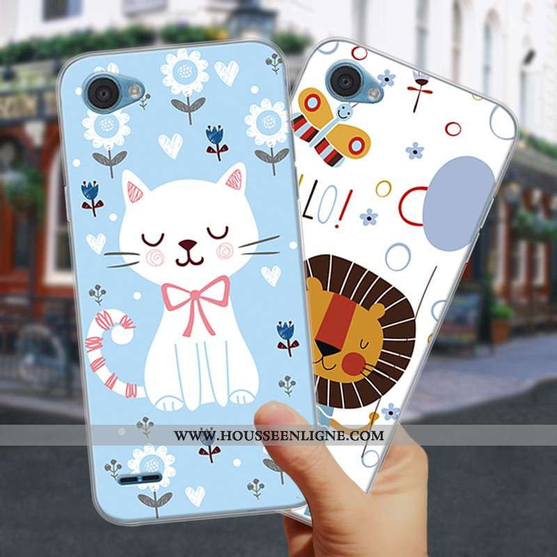 Coque Lg Q6 Dessin Animé Charmant Personnalité Téléphone Portable Protection Silicone Étui Blanche