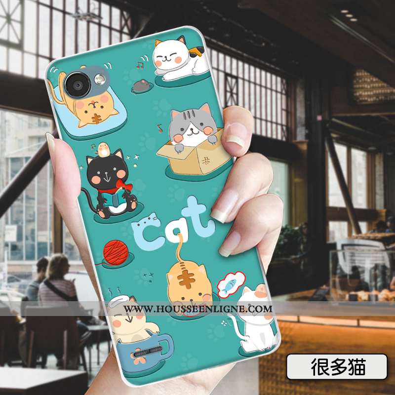 Coque Lg Q6 Dessin Animé Charmant Téléphone Portable Mode Étui Tout Compris Petit Verte
