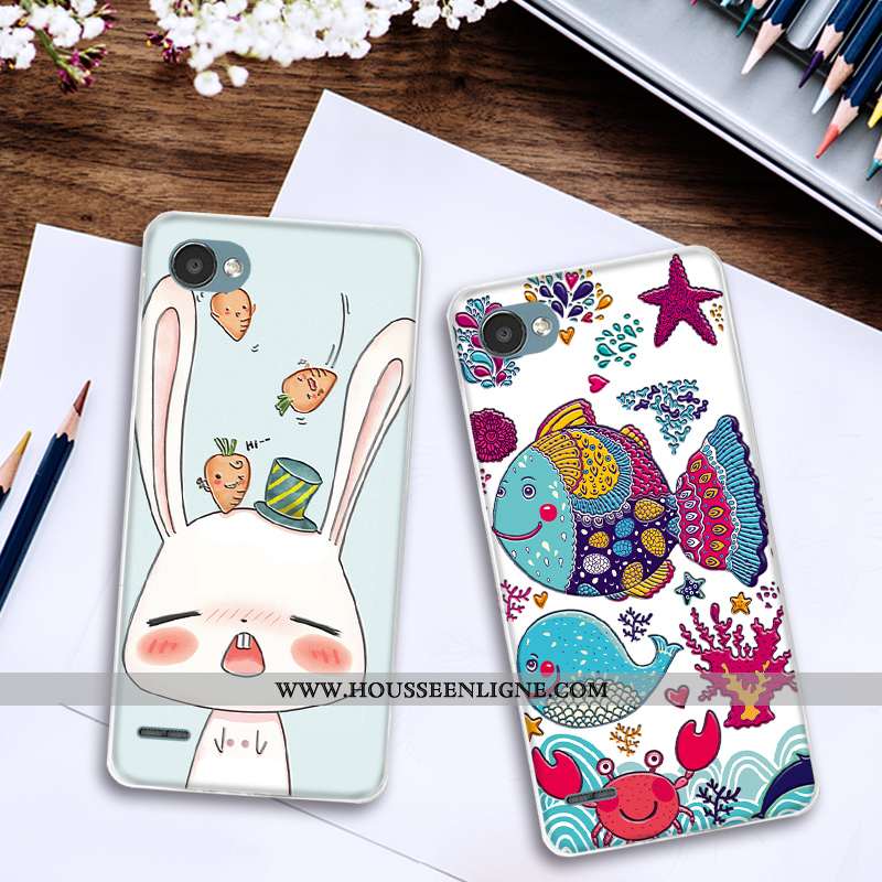 Coque Lg Q6 Dessin Animé Charmant Téléphone Portable Mode Étui Tout Compris Petit Verte