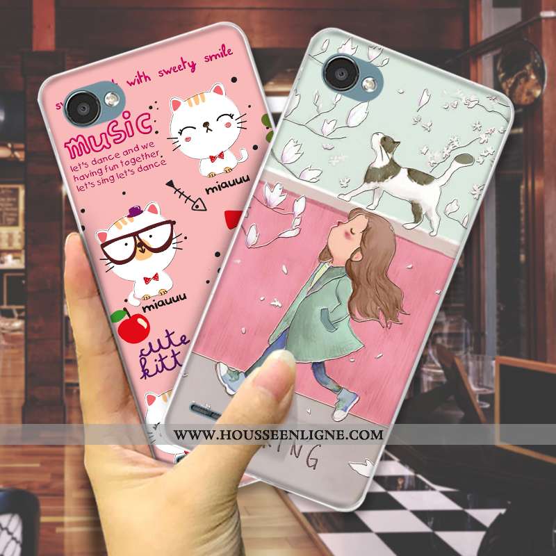 Coque Lg Q6 Dessin Animé Charmant Téléphone Portable Mode Étui Tout Compris Petit Verte