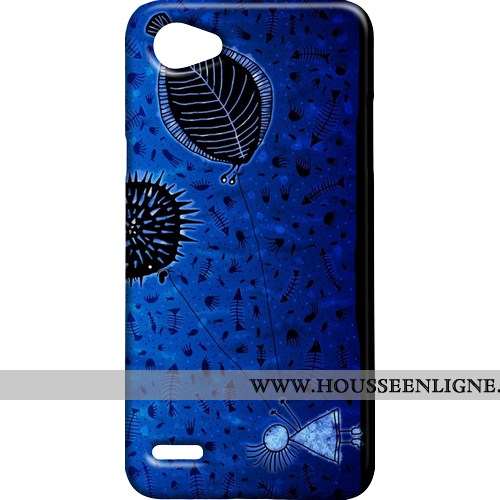 Coque Lg Q6 Délavé En Daim Difficile Téléphone Portable Étui Bleu Mini