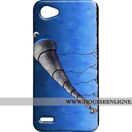 Coque Lg Q6 Délavé En Daim Difficile Téléphone Portable Étui Bleu Mini