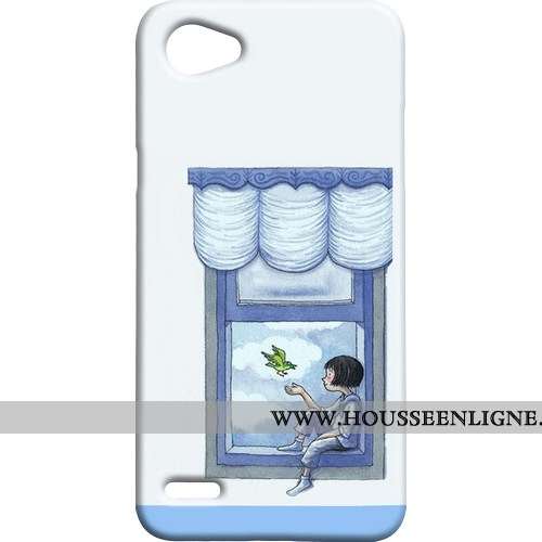 Coque Lg Q6 Délavé En Daim Difficile Téléphone Portable Étui Bleu Mini