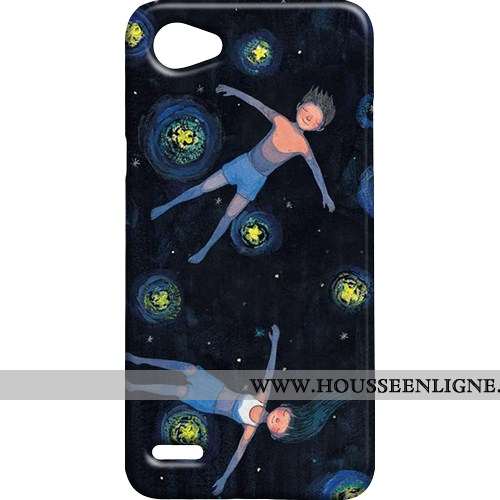 Coque Lg Q6 Délavé En Daim Difficile Téléphone Portable Étui Bleu Mini