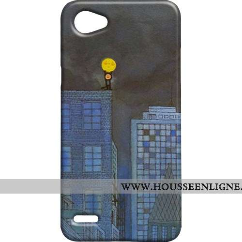 Coque Lg Q6 Délavé En Daim Difficile Téléphone Portable Étui Bleu Mini