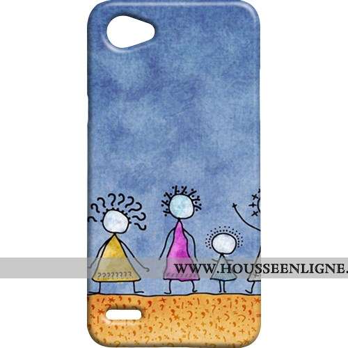 Coque Lg Q6 Délavé En Daim Difficile Téléphone Portable Étui Bleu Mini