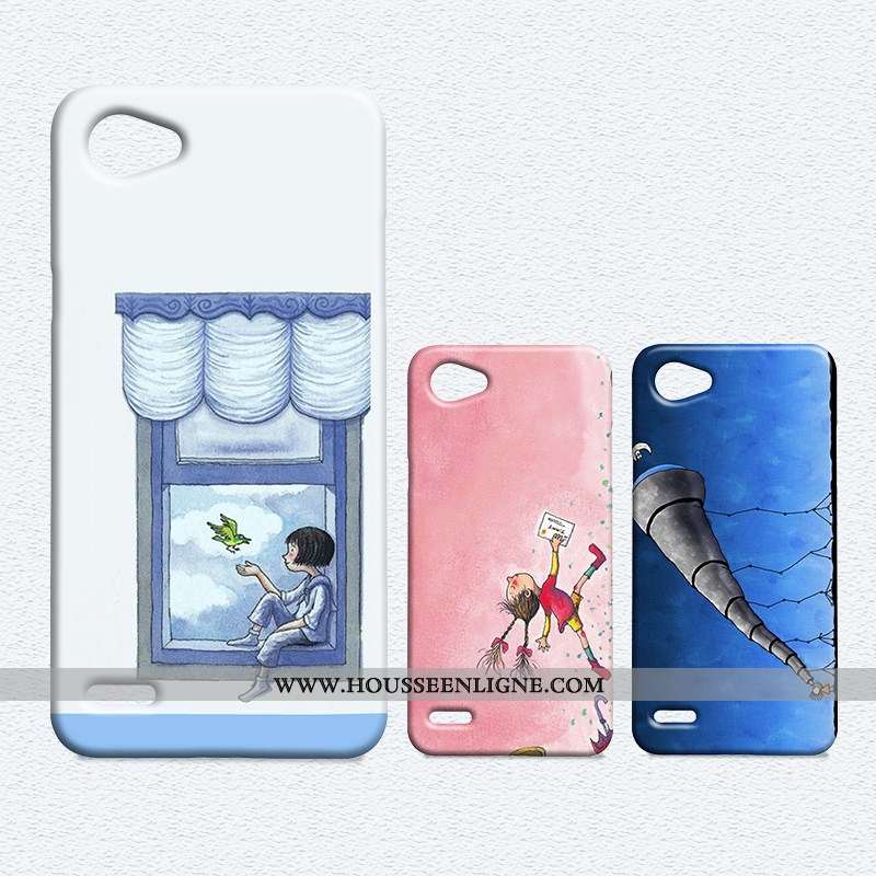 Coque Lg Q6 Délavé En Daim Difficile Téléphone Portable Étui Bleu Mini