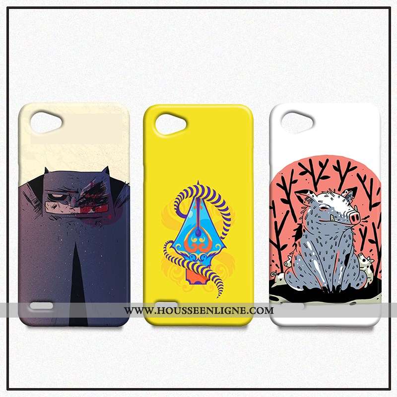 Coque Lg Q6 Personnalité Créatif Téléphone Portable Difficile Étui Mini Jaune