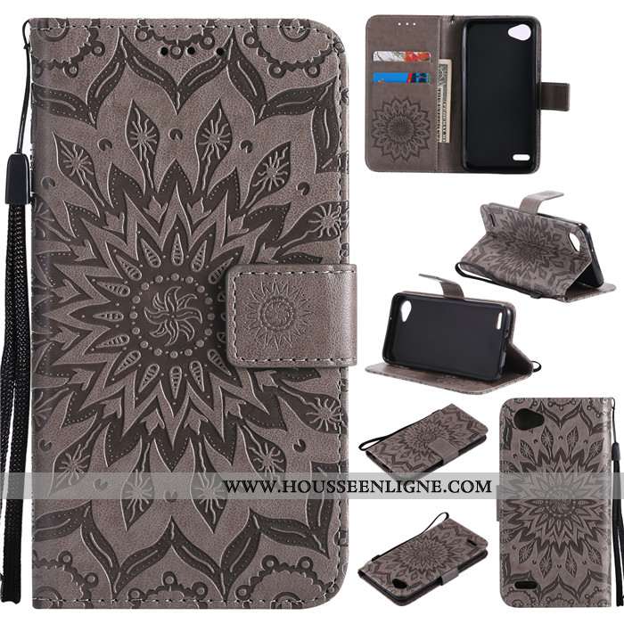 Coque Lg Q6 Protection Cuir Téléphone Portable Étui Incassable Tout Compris Verte