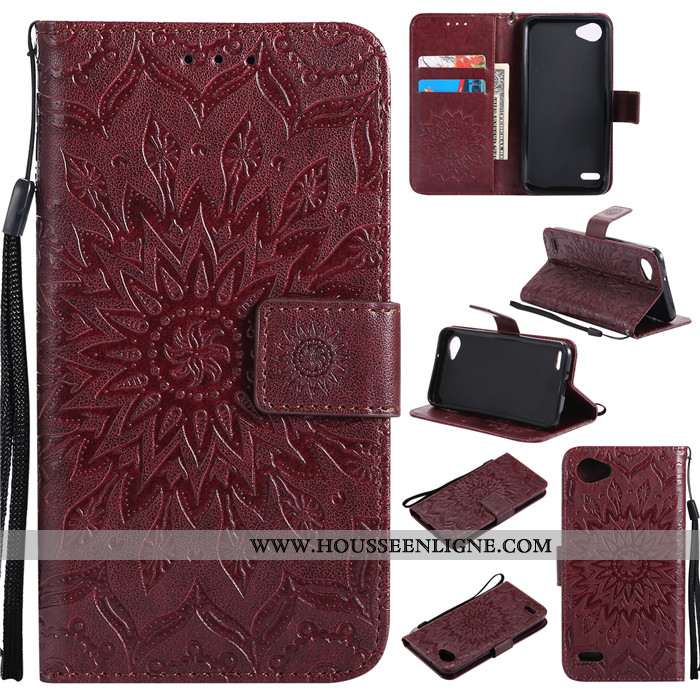 Coque Lg Q6 Protection Cuir Téléphone Portable Étui Incassable Tout Compris Verte
