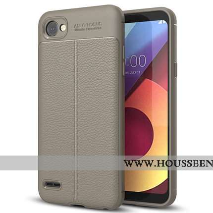 Coque Lg Q6 Protection Tendance Gris Nouveau Tout Compris Litchi Étui