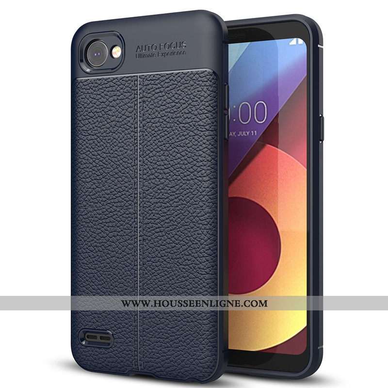 Coque Lg Q6 Protection Tendance Gris Nouveau Tout Compris Litchi Étui