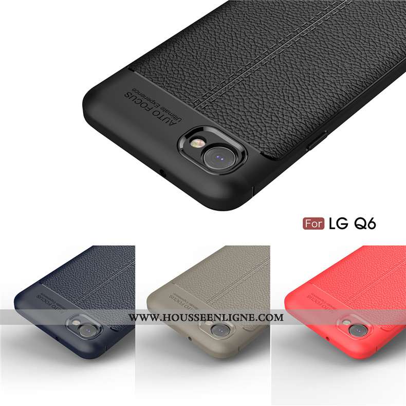 Coque Lg Q6 Protection Tendance Gris Nouveau Tout Compris Litchi Étui
