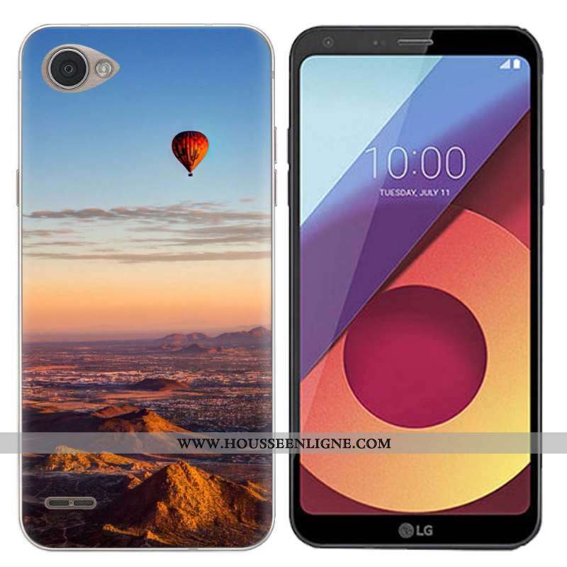 Coque Lg Q6 Silicone Créatif Bleu Peinture Paysage Banane Étui