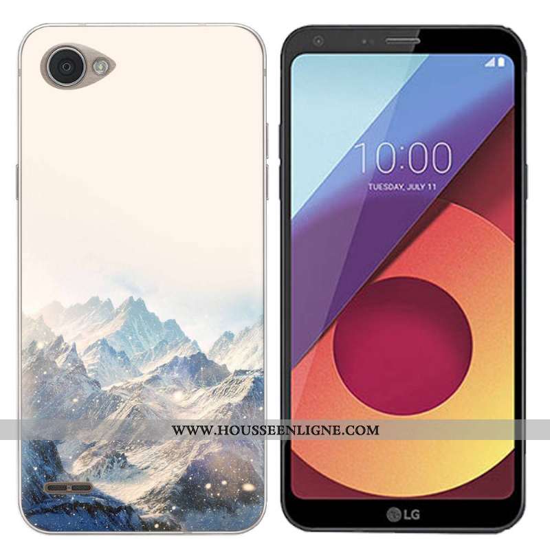 Coque Lg Q6 Silicone Créatif Bleu Peinture Paysage Banane Étui