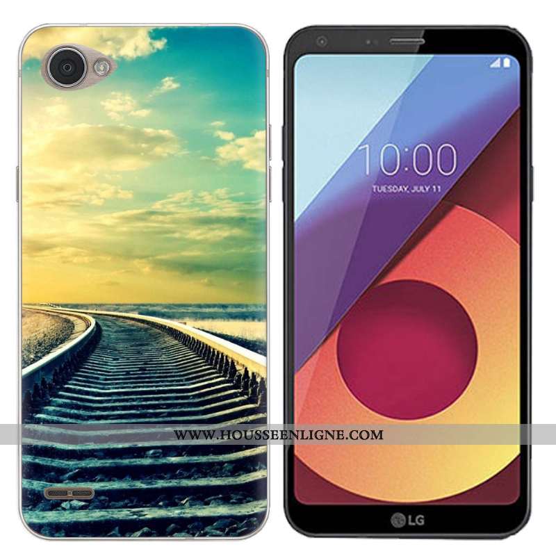 Coque Lg Q6 Silicone Créatif Bleu Peinture Paysage Banane Étui