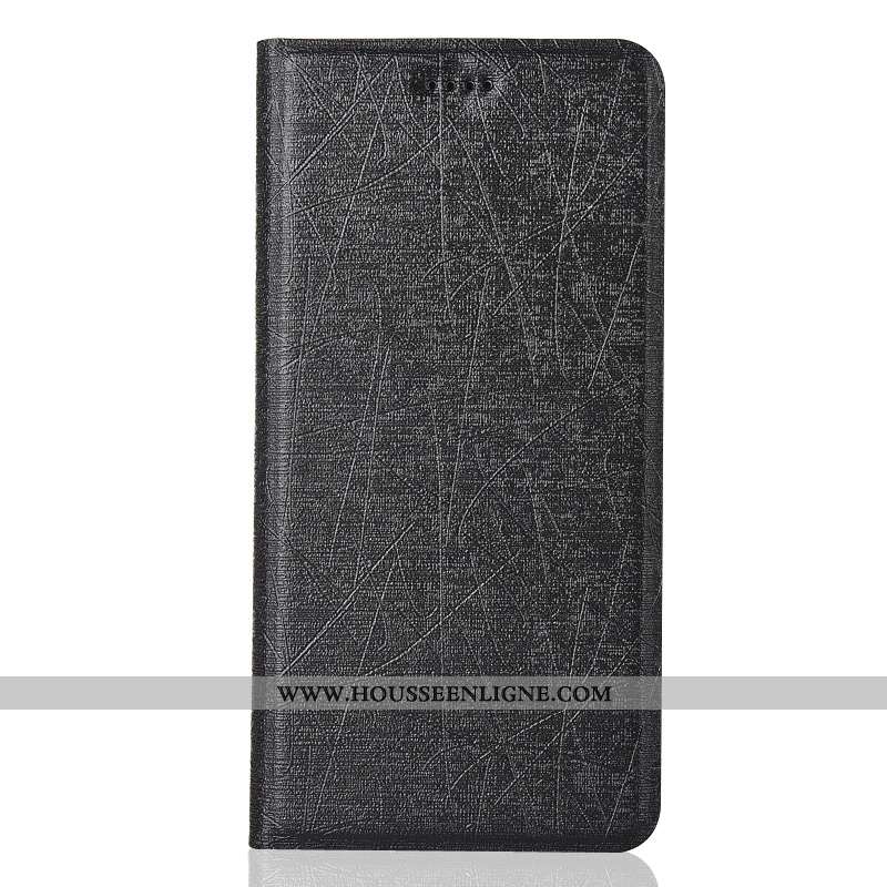 Coque Lg V30 Cuir Modèle Fleurie Noir Soie Protection Incassable Housse