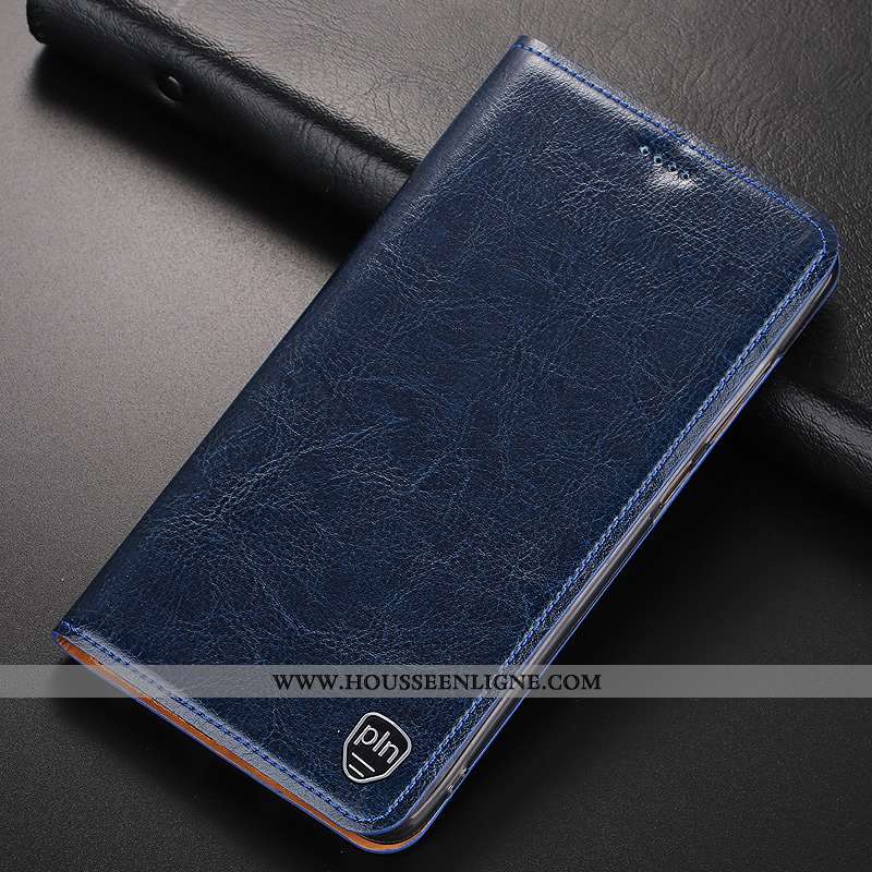 Coque Lg V30 Cuir Véritable Cuir Housse Étui Téléphone Portable Modèle Fleurie Protection Bleu Foncé