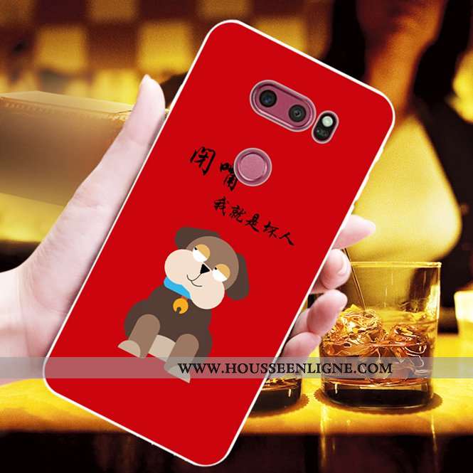 Coque Lg V30 Fluide Doux Mode Charmant Chiens Jaune Personnalisé