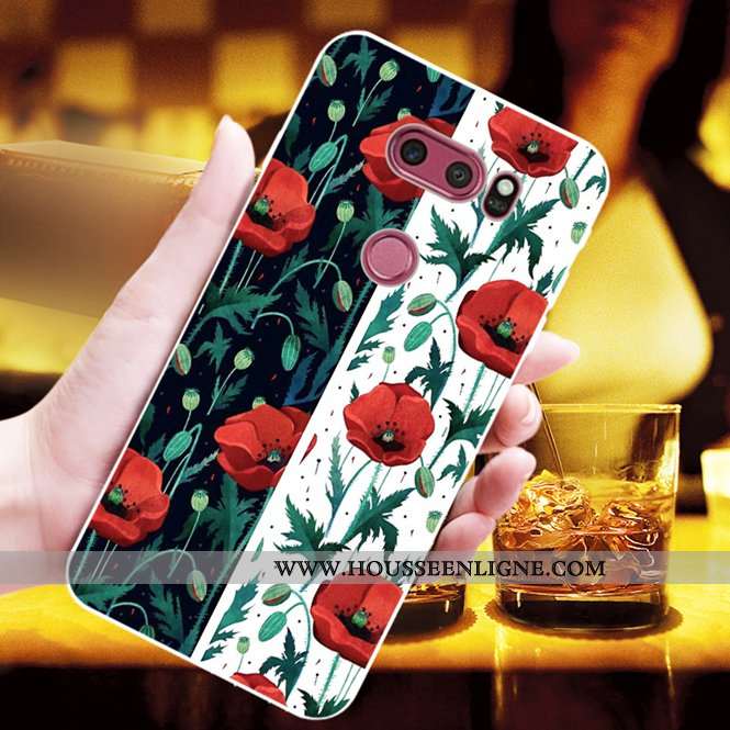 Coque Lg V30 Fluide Doux Mode Charmant Chiens Jaune Personnalisé