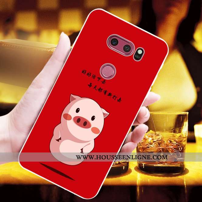 Coque Lg V30 Fluide Doux Mode Charmant Chiens Jaune Personnalisé