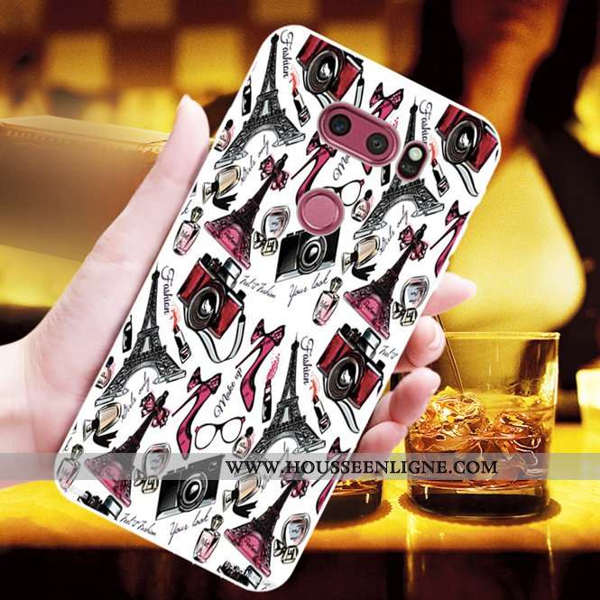 Coque Lg V30 Fluide Doux Mode Charmant Chiens Jaune Personnalisé